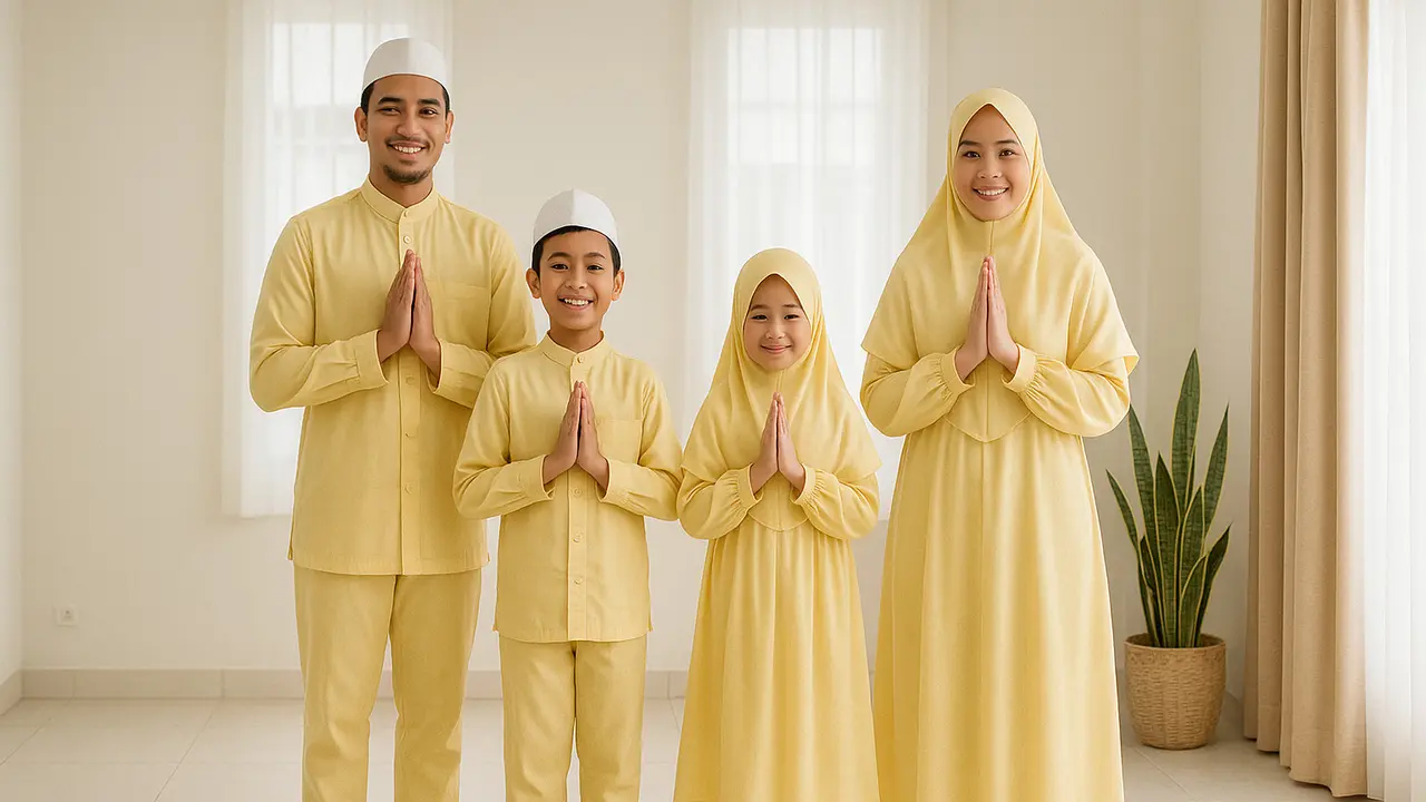 Inspirasi Model Outfit Sholat Ied Keluarga 2025 yang Serasi dan Adem/via ChatGPT