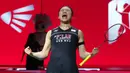 Tunggal putri Korea Selatan, An Se Young, saat merayakan kemenangan atas wakil Jepang, Akane Yamaguchi, pada final turnamen bulutangkis Indonesia Open 2026 di Istora Gelora Bung Karno, Senayan, Jakarta, Minggu (7/6/2026). (Bola.com/M Iqbal Ichsan)