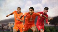 Ilustrasi - Nigel de Jong, Giovanni van Bronckhorst, Stefano Lilipaly (Bola.com/Adreanus Titus)