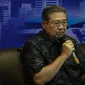 Presiden ke-6 RI Susilo Bambang Yudhoyono atau SBY menyatakan, dia diperingatkan bahwa teleponnya disadap, Jakarta, Rabu (1/2). (Liputan6.com/Faizal Fanani)