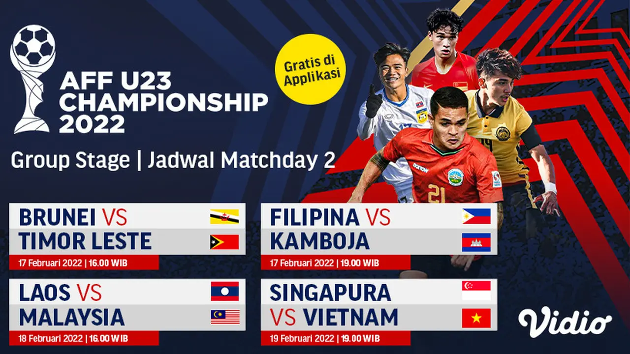 Link Live Streaming Piala AFF U-23 2022 di Vidio Pekan Kedua, 17-19 Februari 2022