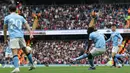 Kemenangan The Cityzens dibuka dengan gol indah Jeremy Doku pada menit ke-60. (AFP/Darren Staples)