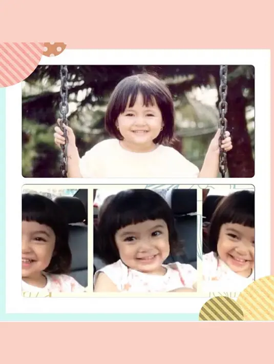 "Foto atas : Ibu waktu tahun 1991 (usia 2 tahun) Foto bawah : Nena sekarang 💛❤️💛❤️," tulisnya sebagai keterangan foto yang diunggah pada 8 April 2015. (Instagram/marshanda99)