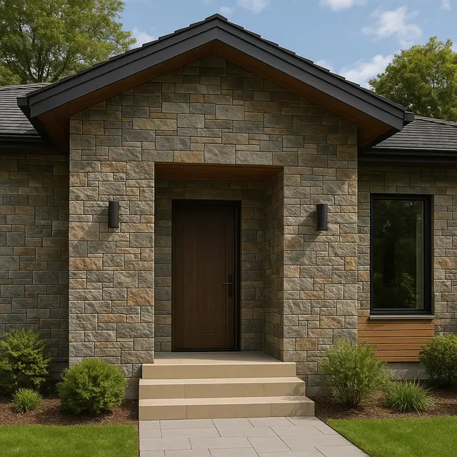 Fasad Rumah dengan Keramik yang Modelnya Tak akan Ketinggalan Zaman (Foto: ChatGPT)