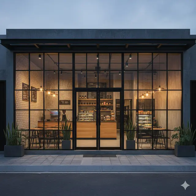 7 Model Warung dengan Fasad Kaca Modern, Inspirasi Desain Kekinian yang Estetik dan Fungsional