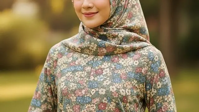 Gamis motif bunga 2025. (Liputan6.com/Gemini.ai)