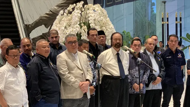Ketua Umum Partai NasDem Surya Paloh di NasDem Tower, Kamis (5/10/2023) (Liputan6.com/Delvira Hutabarat)