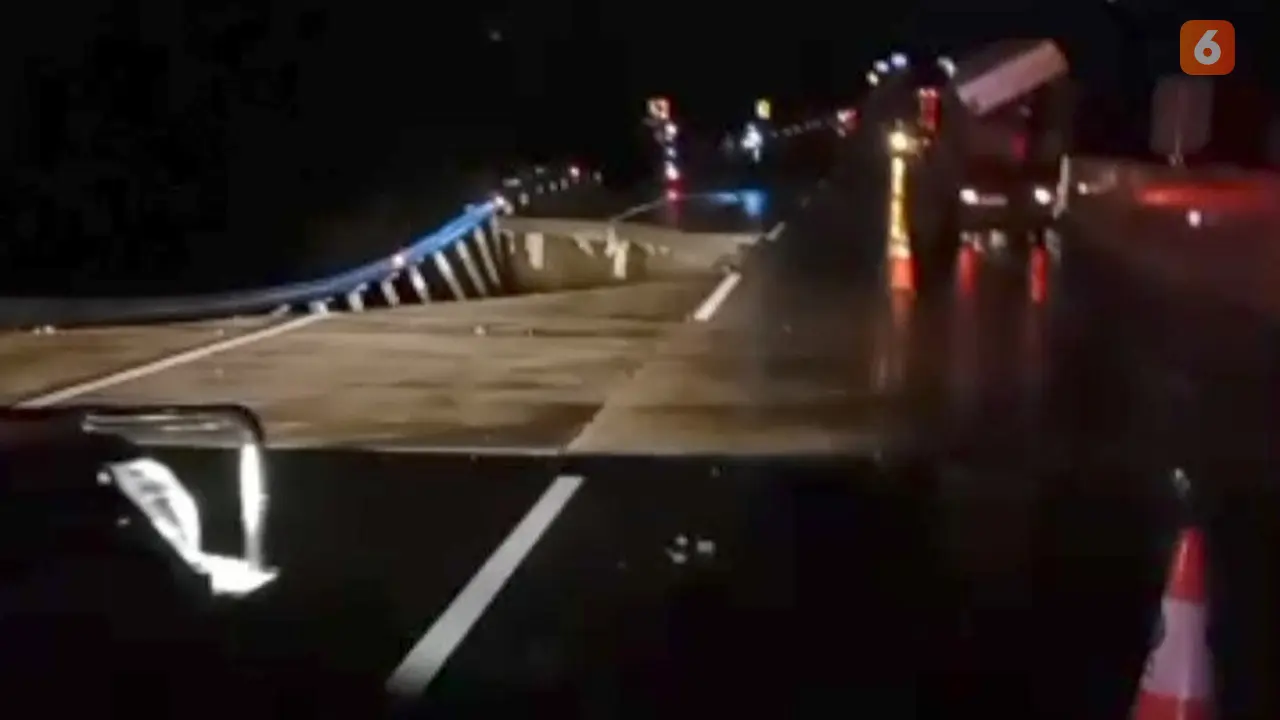 Longsor di Jalan Tol Bocimi KM 64 dari arah Jakarta-Sukabumi, (Liputan6.com/Istimewa).