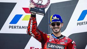 Pecco Bagnaia saat memenangi MotoGP Mandalika, Indonesia, pada 2024. (c) Ducati Corse