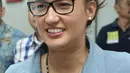 Usai menjalani pemeriksaan, Nadine mengaku disodori 21 pertanyaan oleh penyidik Polda Metro Jaya, Jakarta, Senin (19/9). (Liputan6.com/Herman Zakharia)