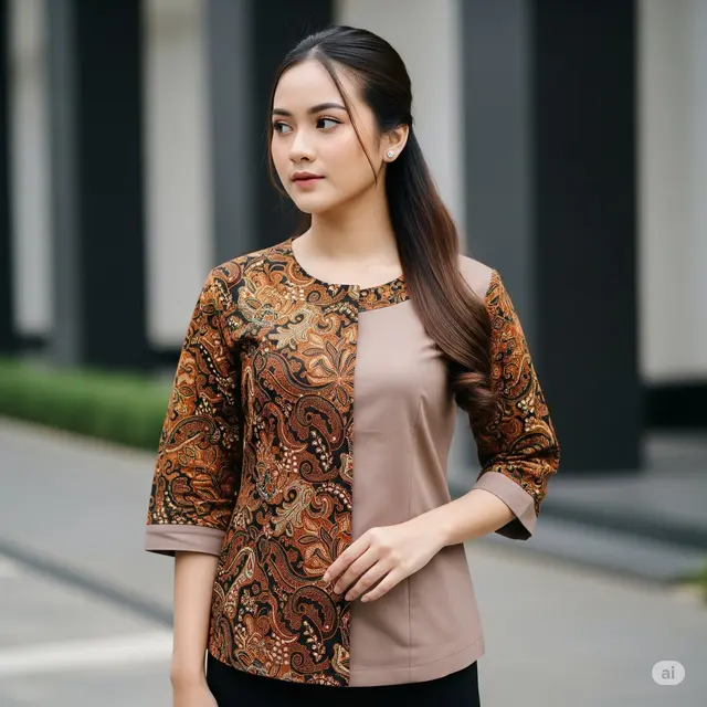 Model Batik Blus Wanita Muda Kekinian. Foto: Gemini