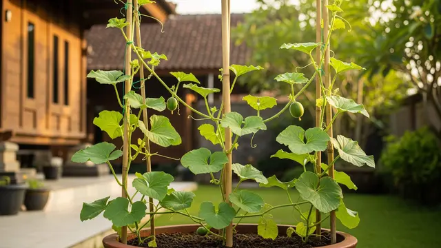 cara menanam melon di pot halaman rumah