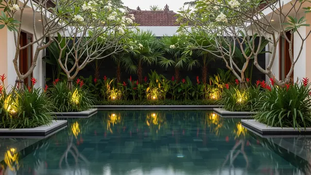 Model Courtyard Khas Bali Modern (AI Generated)