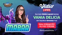 Live streaming mabar Mobile Legends bersama Vania Delicia, Kamis (14/1/2021) pukul 19.00 WIB dapat disaksikan melalui platform Vido, laman Bola.com, dan Bola.net. (Dok. Vidio)