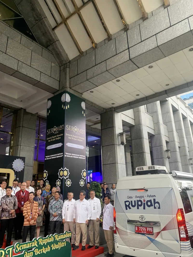 Kick-off "Semarak Rupiah Ramadan dan Berkah Idulfitri" (SERAMBI 2024). SERAMBI merupakan upaya Bank Indonesia untuk memenuhi uang Rupiah pada siklus Ramadan dan Idul Fitri. (Tasha/Liputan6.com)