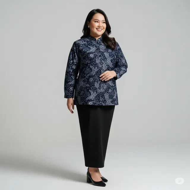 9 Model Kemeja Batik Wanita Gemuk yang Modis dan Nyaman