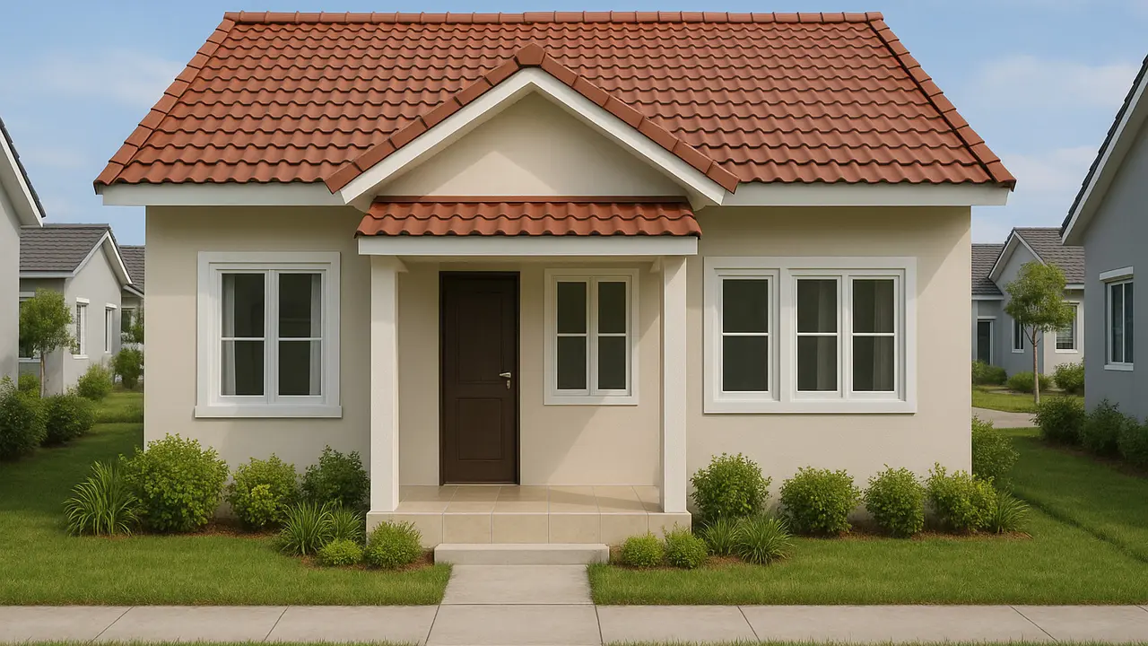 Model Rumah Sederhana 6x12 Dengan 3 Kamar dan Teras Depan/Ilustrasi oleh AI