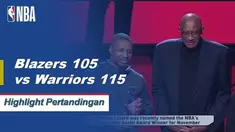 Klay Thompson mencetak 32 poin untuk Warriors saat mereka mengalahkan Blazers 115-105.