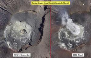 Pengamatan visual kawah Gunung Slamet oleh Badan Geologi