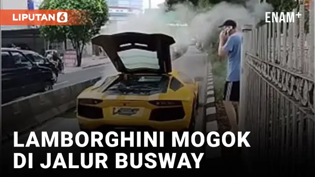 Lamborghini Mogok di Jalur Busway, Pengemudi Kena Tilang 500 Ribu