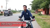 Modus pengendara sepeda motor saat ada razia. (Instagram Satlantas Aceh Besar)