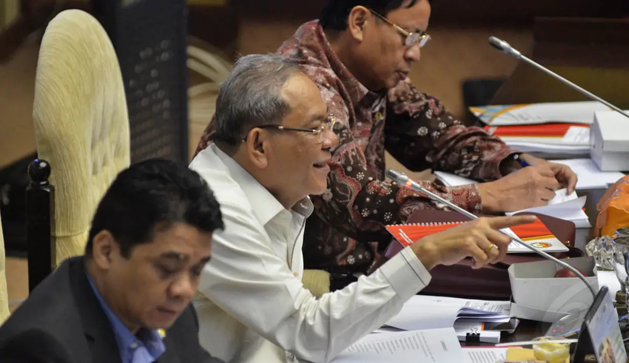 Rapat dengar pendapat tersebut membahas persiapan pelaksanaan Pilkada serentak tahun 2015, Jakarta, Senin (24/11/2014). (Liputan6.com/Andrian M Tunay) 