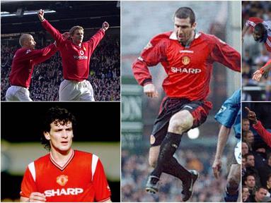 Berikut ini tujuh striker andalan Manchester United era-90an. Mereka adalah juru dobrak Setan Merah meraih kejayaan bersama Sir Alex Ferguson. (Kolase foto-foto dari AFP)