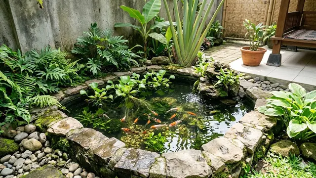 Inspirasi Kolam Ikan Kecil dengan Air Jernih Tanpa Pompa Besar
