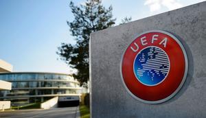 Logo UEFA. (AFP/Fabrice Coffrini)