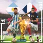 Piala Dunia - Argentina Vs Prancis - Lionel Messi Vs Kylian Mbappe (Bola.com/Adreanus Titus)