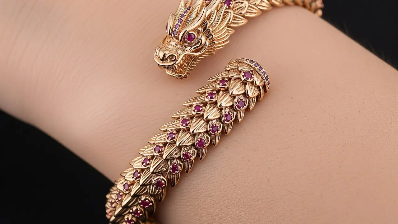 Model Gelang Emas Sisik Naga Terbaru