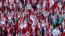 Ribuan orang yang mengenakan kostum Santa Claus berpartisipasi dalam edisi ke-14 lomba Santa Claus, sebuah lari santai sejauh 4,5 km melalui jalan-jalan Madrid pada Minggu 21 Desember 2025. Jelang perayaan Natal, sebuah gelaran lari amal melalui jalan-jalan utama kota Madrid, Spanyol digelar pada Minggu 21 Desember 2025. (OSCAR DEL POZO/AFP)