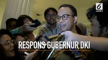 Gubernur DKI Anies Baswedan memberi komentar terkait rekomendasi Ombudsman soal penutupan Jalan Jatibaru