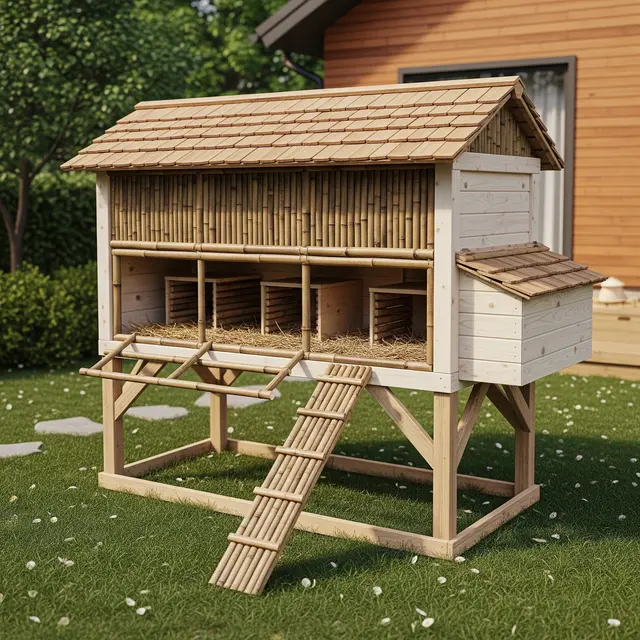 Desain Kandang Ayam Backyard Rustic tapi Higienis (Image by Gemini AI)