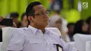 Dirut KAI Edi Sukmoro menghadiri Dialog Kebangsaan Seri II di Stasiun Gambir, Jakarta, Senin (18/2). Dialog tersebut mengambil tema "Mengokohkan kebangsaan menyongsong Indosia Emas 2045". (Liputan6.com/Johan Tallo)