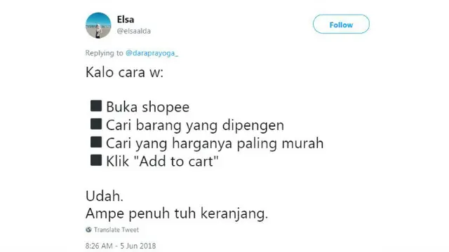 Baru-baru ini para netizen membagikan cuitan mereka tentang cara sobat miskin belanja online.