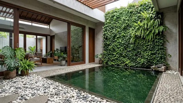 Desain Taman Kering dan Kolam Refleksi