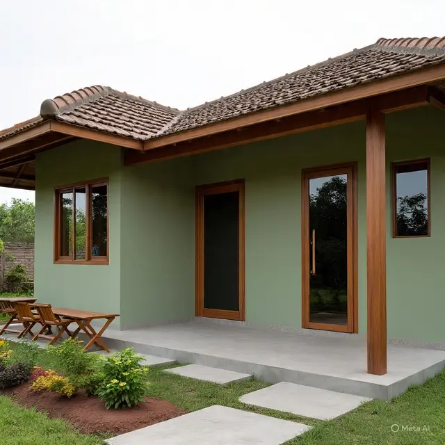 Rumah di desa estetik. (Liputan6.com/MetaAI)