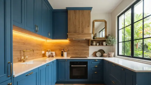 Kombinasi Warna Kitchen Set dan Backsplash yang Elegan