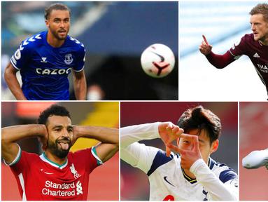 Hattrick Jamie Vardy ke gawang Manchester City membuatnya langsung bertengger di puncak daftar pencetak gol terbanyak sementara Premier League. Berikut daftar top skor sementara Liga Inggris musim 2020/2021.