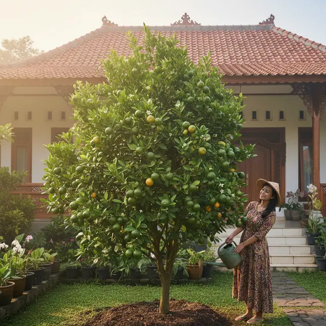 Buah yang bagus ditanam di depan rumah (Foto: Gemini AI)