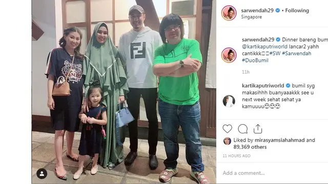 Sarwendah dan Kartika Putri (Foto: Instagram/@sarwendah29)