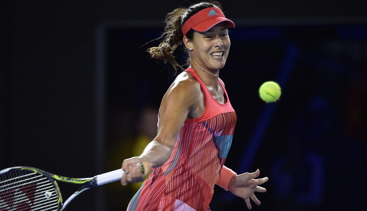 Petenis cantik asal Serbia, Ana Ivanovic saat beraksi pada Australia Open 2016 di Melbourne Park, Australia, Kamis (21/01/2016). (AFP/Paul Crock) 