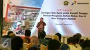 Menteri ESDM Sudirman Said memberi sambutan dalam peresmian infrastruktur jaringan gas bumi (jargas) dibangun oleh PT Pertamina (Persero) di Desa Jaya Mukti, Cikarang, Bekasi, Kamis (3/3/2016). (Liputan6.com/Yoppy Renato)