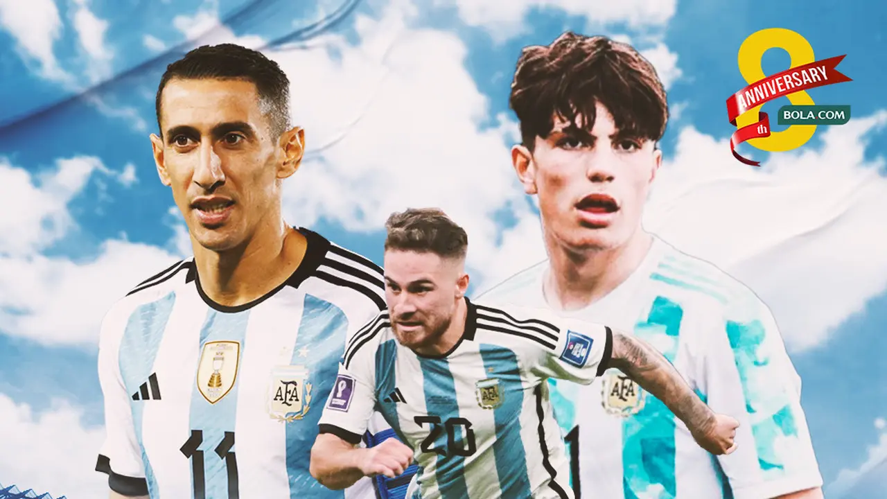 Timnas Argentina - Alejandro Garnacho, Angel Di Maria, Alexis Mac Allister