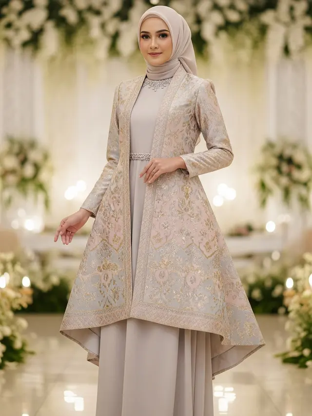 Gamis Outer Vest Brokat