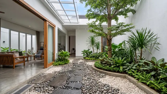 Taman Kering di Dalam Rumah Minimalis