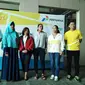 Sekretaris Jendral PP Pelti, Lani Sardadi saat konfrensi pers kejuaraan tenis internasional, Pertamina 25 K ITF Women's Circuit. (Liputan6.com/Cakrayuri)