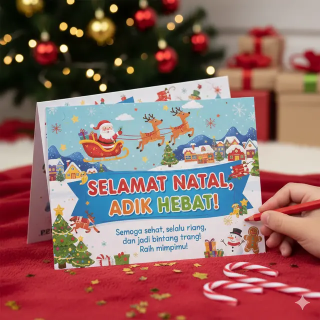 Contoh kartu ucapan natal (Foto: Gemini AI)