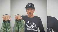 Ahmad Bustomi berhasil melelang sepatunya dalam lelang amal. (Twitter: @N19AB)